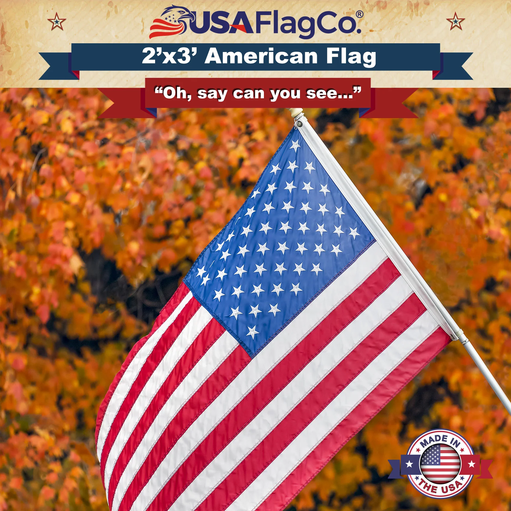 American Flag 2x3 Made in USA – Solar Shield Nylon - Image 6