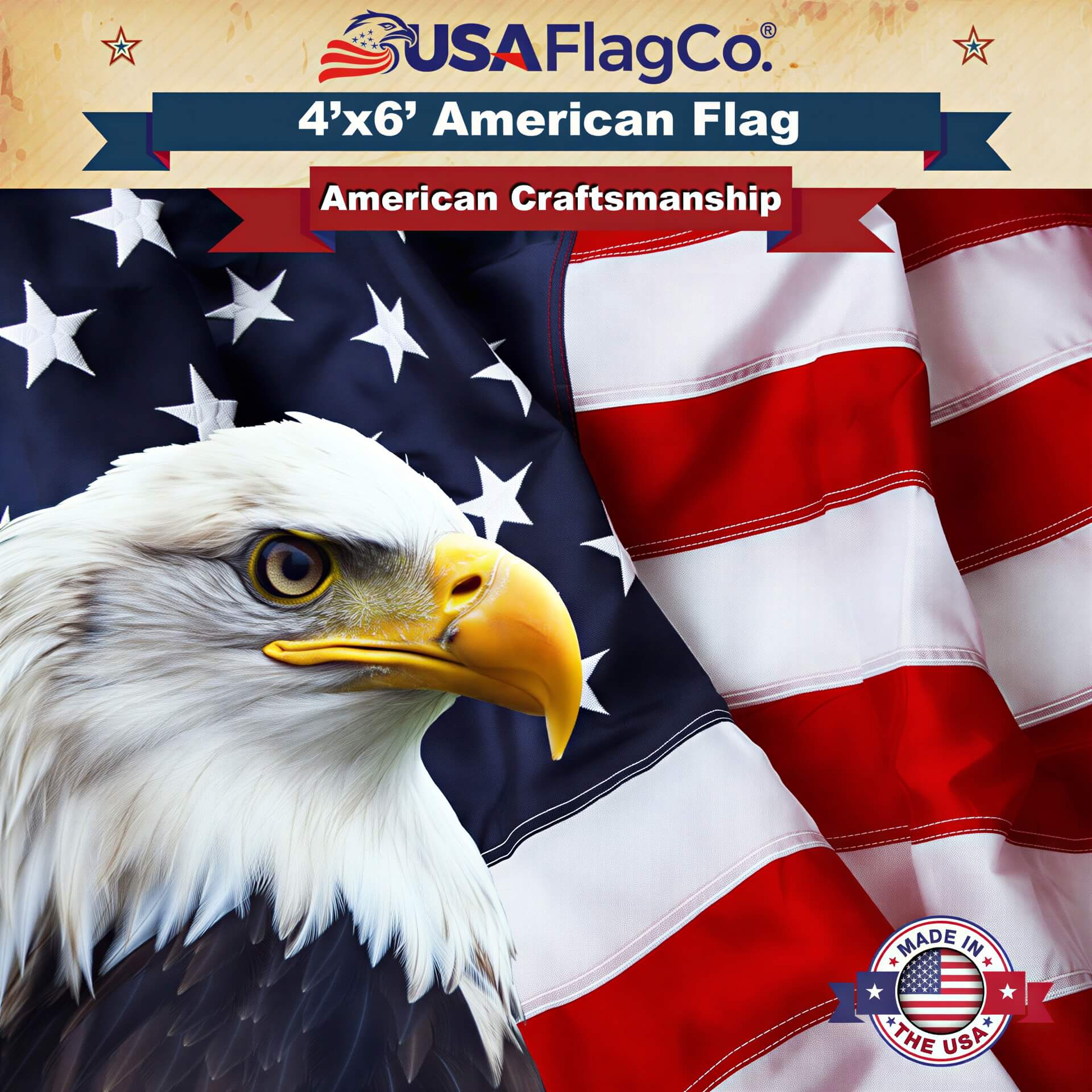 American Flag 4x6 Made in USA - Solar Shield Nylon - Image 10