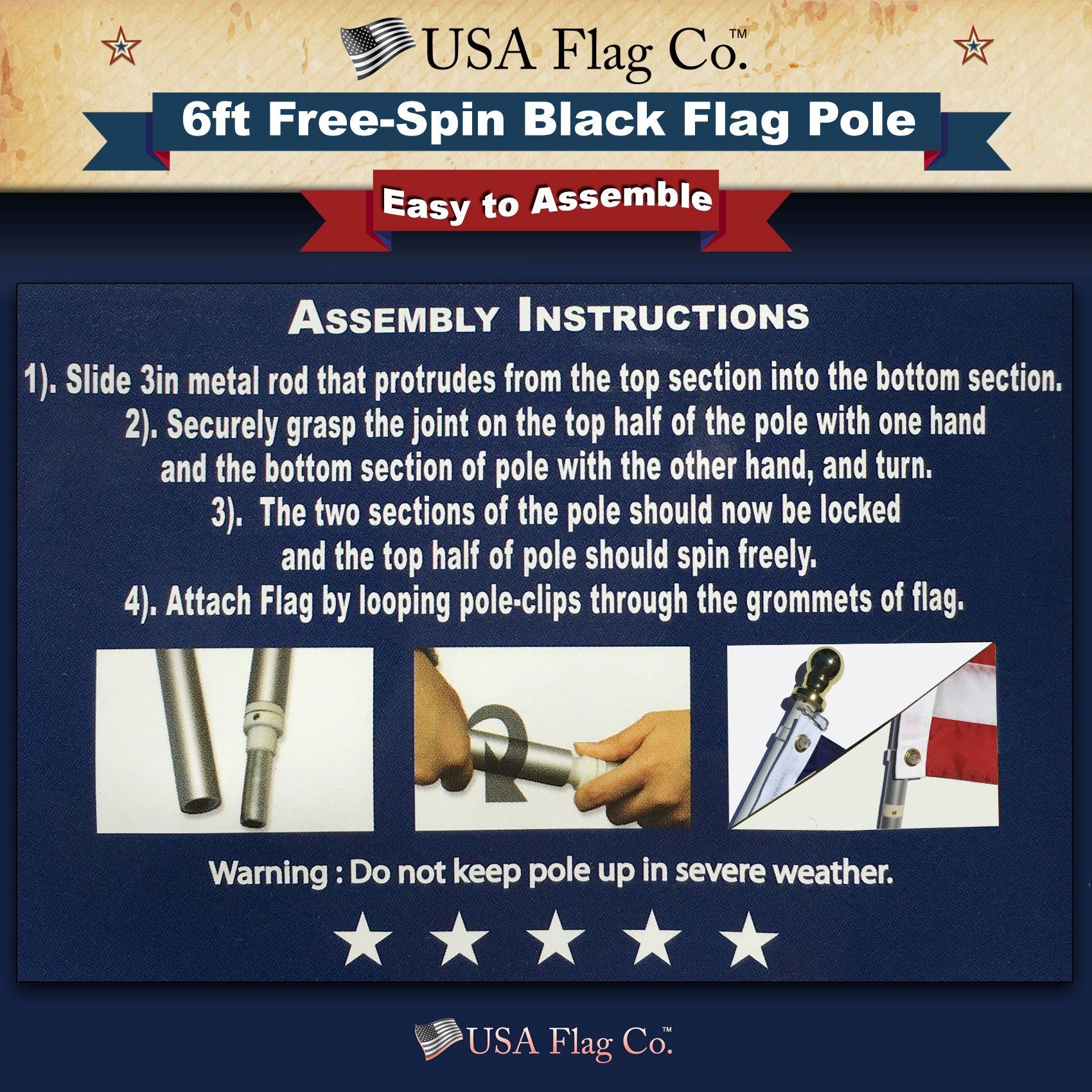 Black Flag Pole (6ft, 1-inch Diameter) - Image 8