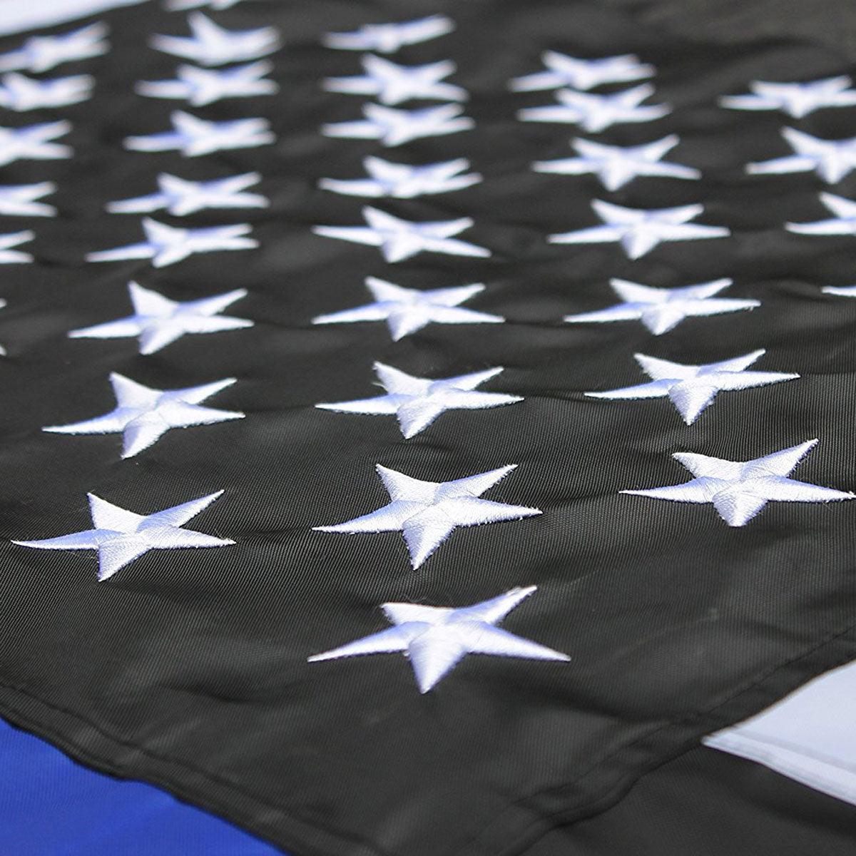 Thin Blue Line American Flag (3x5 foot) Embroidered Stars & Sewn Stripes - Image 4