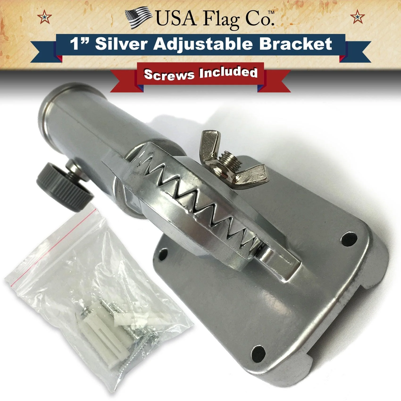 FREEDOM™ 13-Postion Aluminum Flag Pole Bracket - Silver (1-inch Diameter) - Image 4