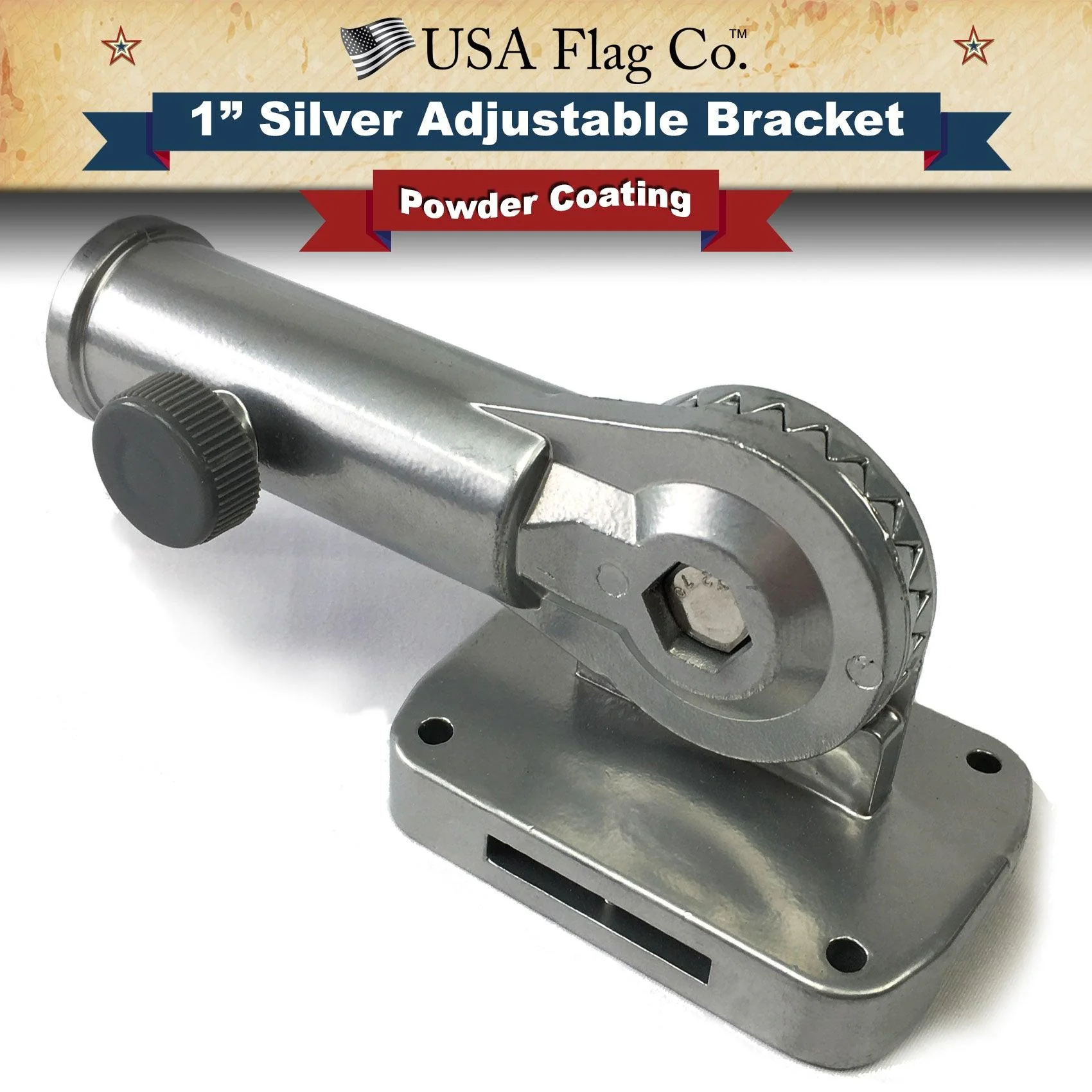 FREEDOM™ 13-Postion Aluminum Flag Pole Bracket - Silver (1-inch Diameter) - Image 6
