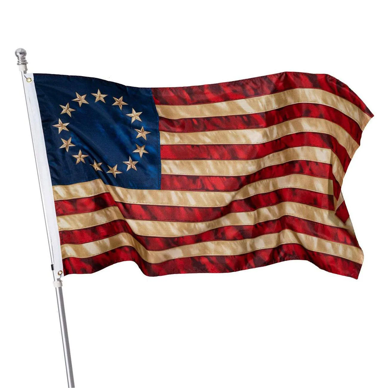 Heritage Betsy Ross Flag (3x5 foot) Embroidered Stars & Sewn Stripes - Image 6