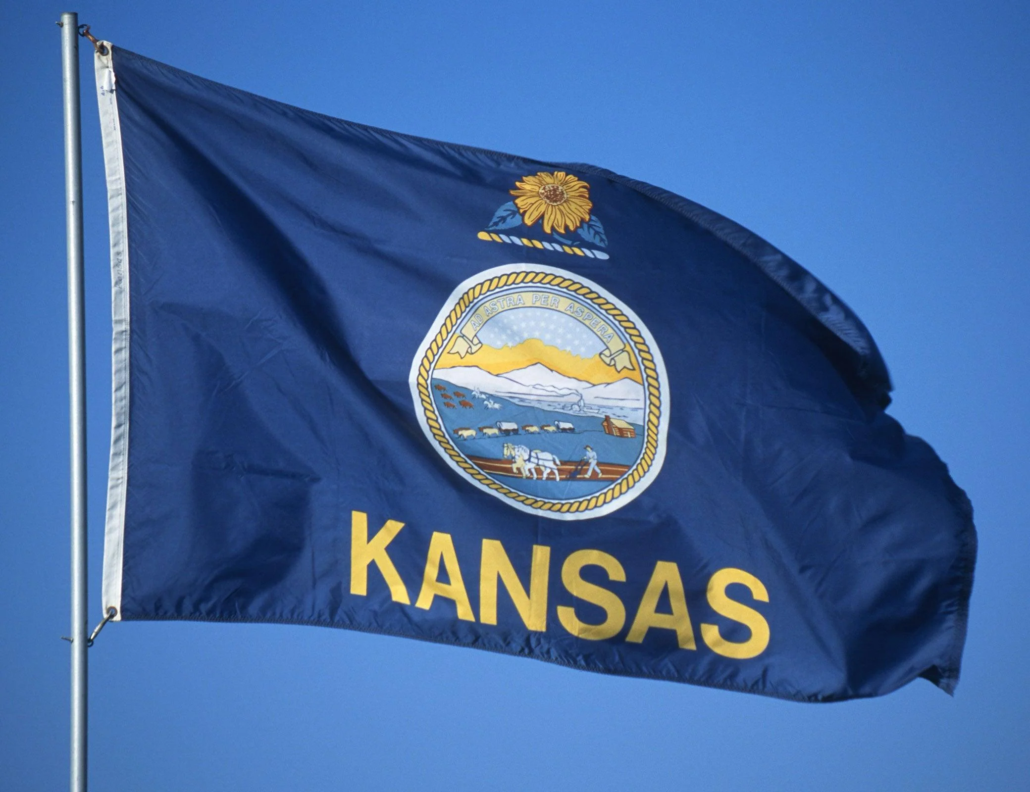 Kansas State Flag Made in USA – Heavy Duty Nylon - Image 3
