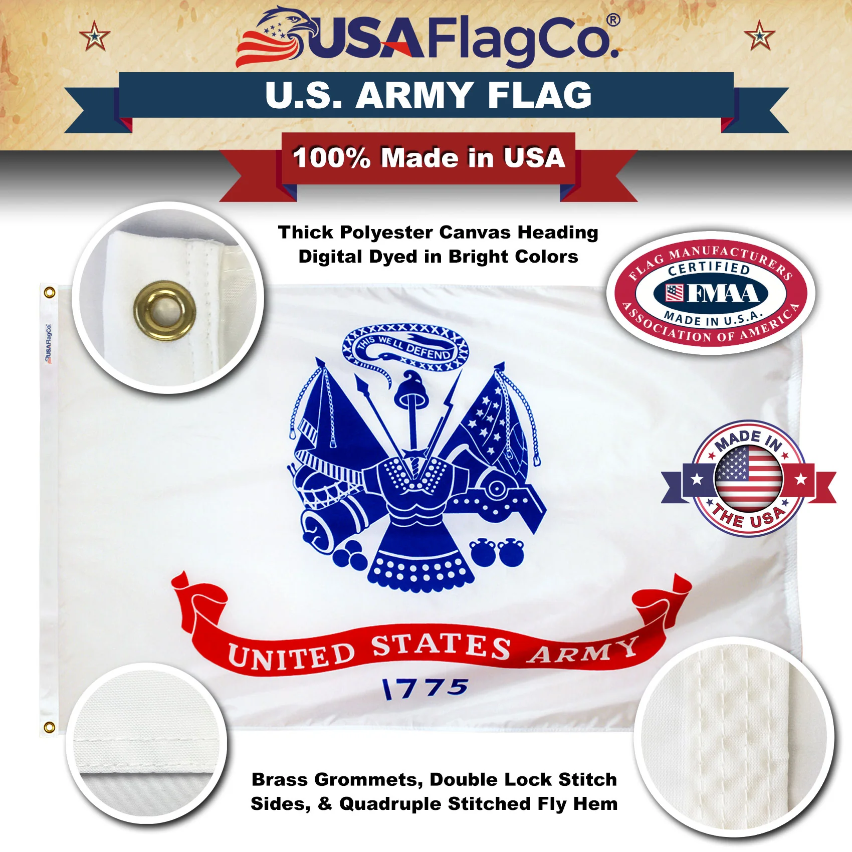 Official US Army Flag Made in USA - Image 3