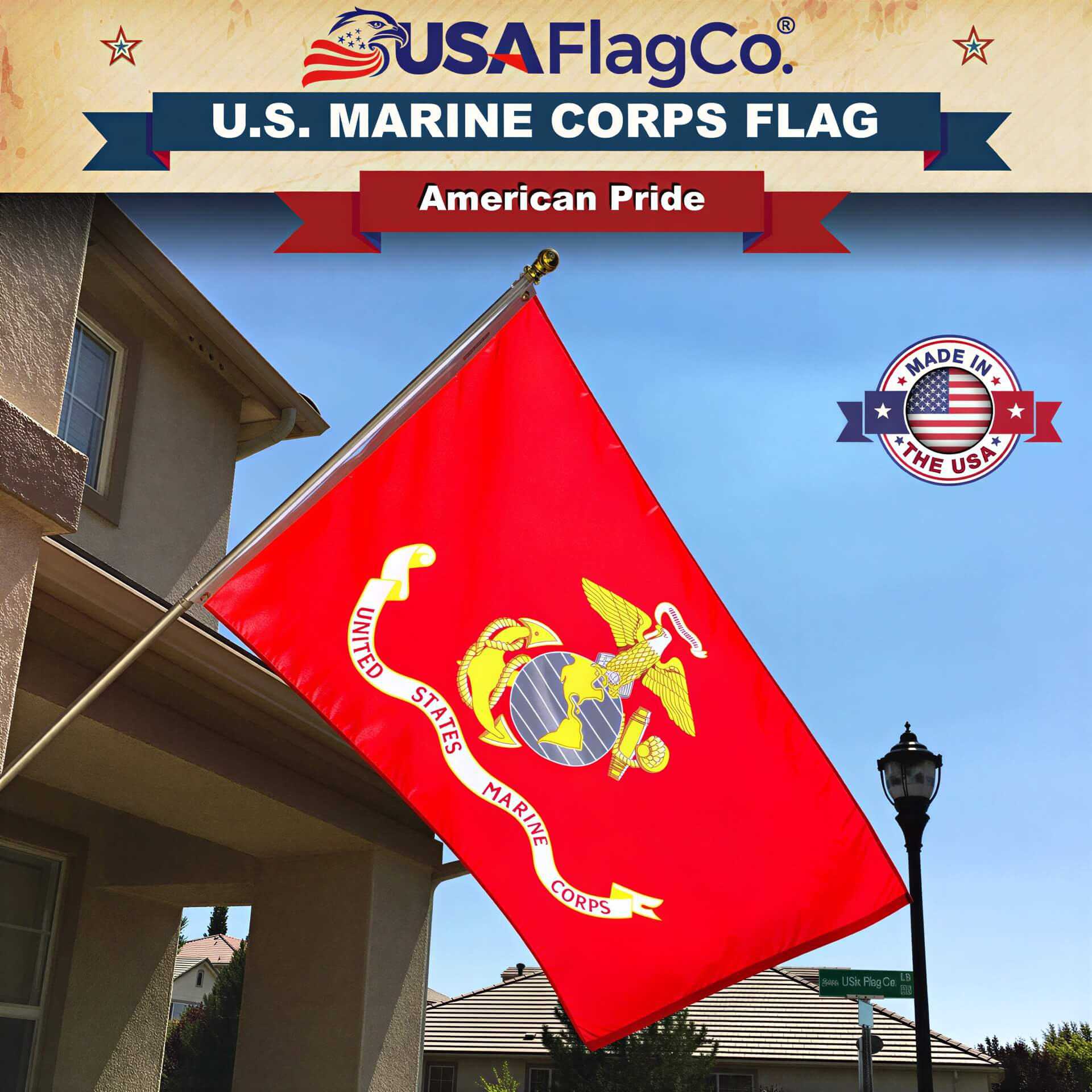 Marine Corps Flag Made in USA – Official USMC Nylon - Image 10