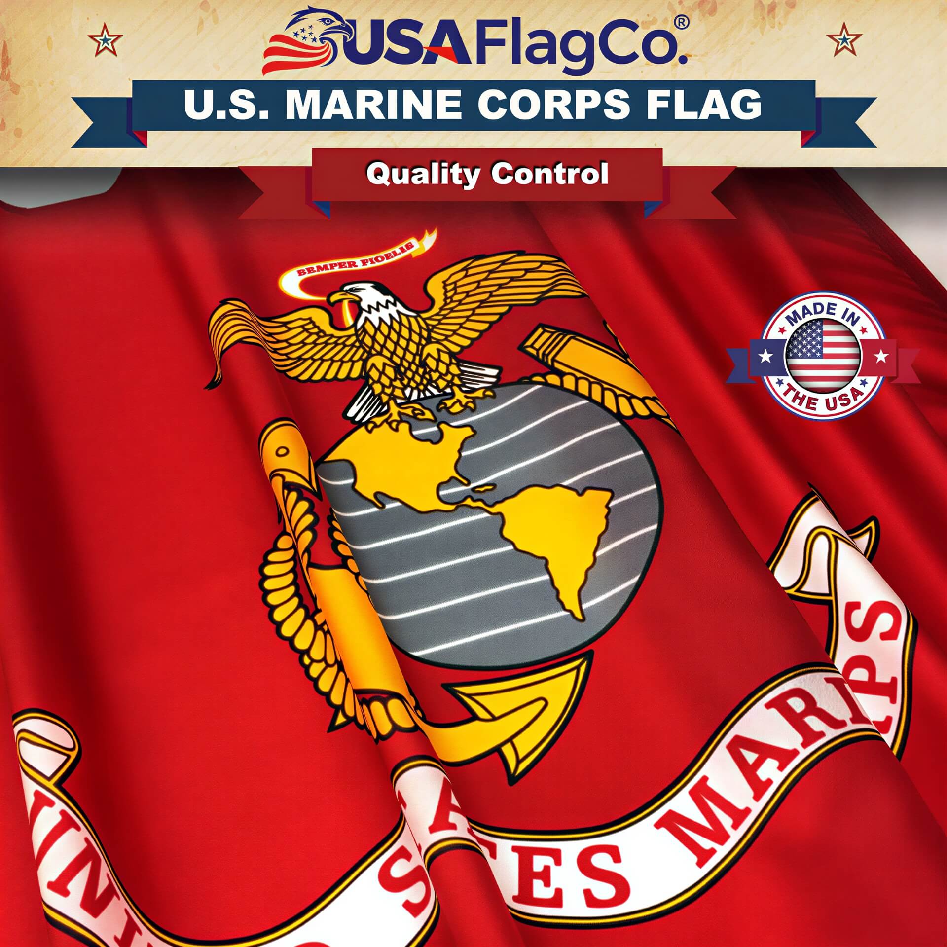 Marine Corps Flag Made in USA – Official USMC Nylon - Image 7