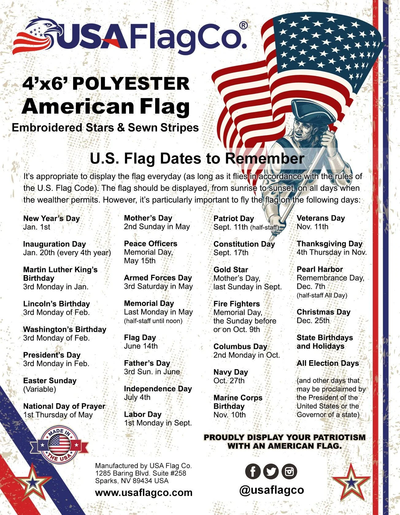 Polyester American Flag 4x6 ft Made in USA – Heavy Duty 2-Ply - Image 10