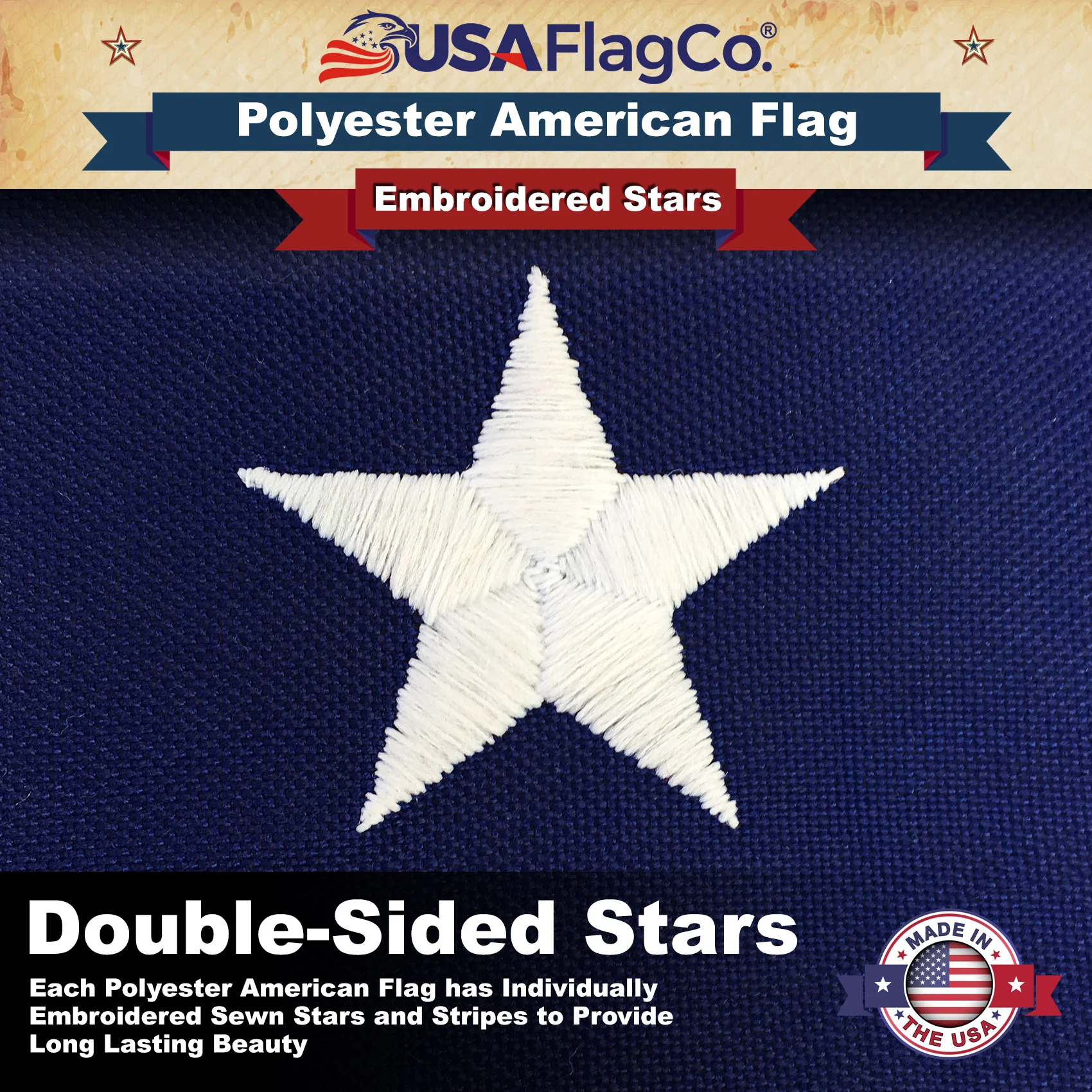 Polyester American Flag 3x5 ft Made in USA – Heavy Duty 2-Ply - Image 7