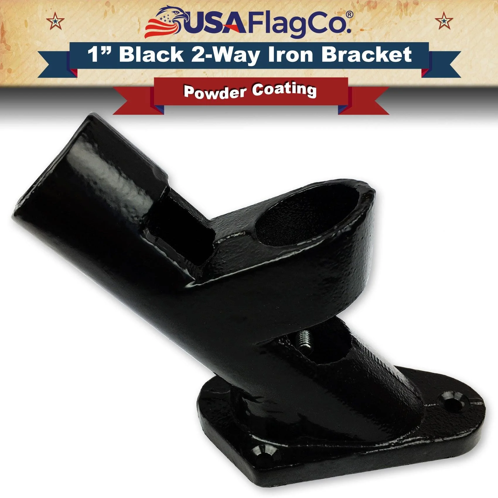 ROGUE™ Black Cast Iron Flag Pole Bracket (1-inch Diameter) - Image 4
