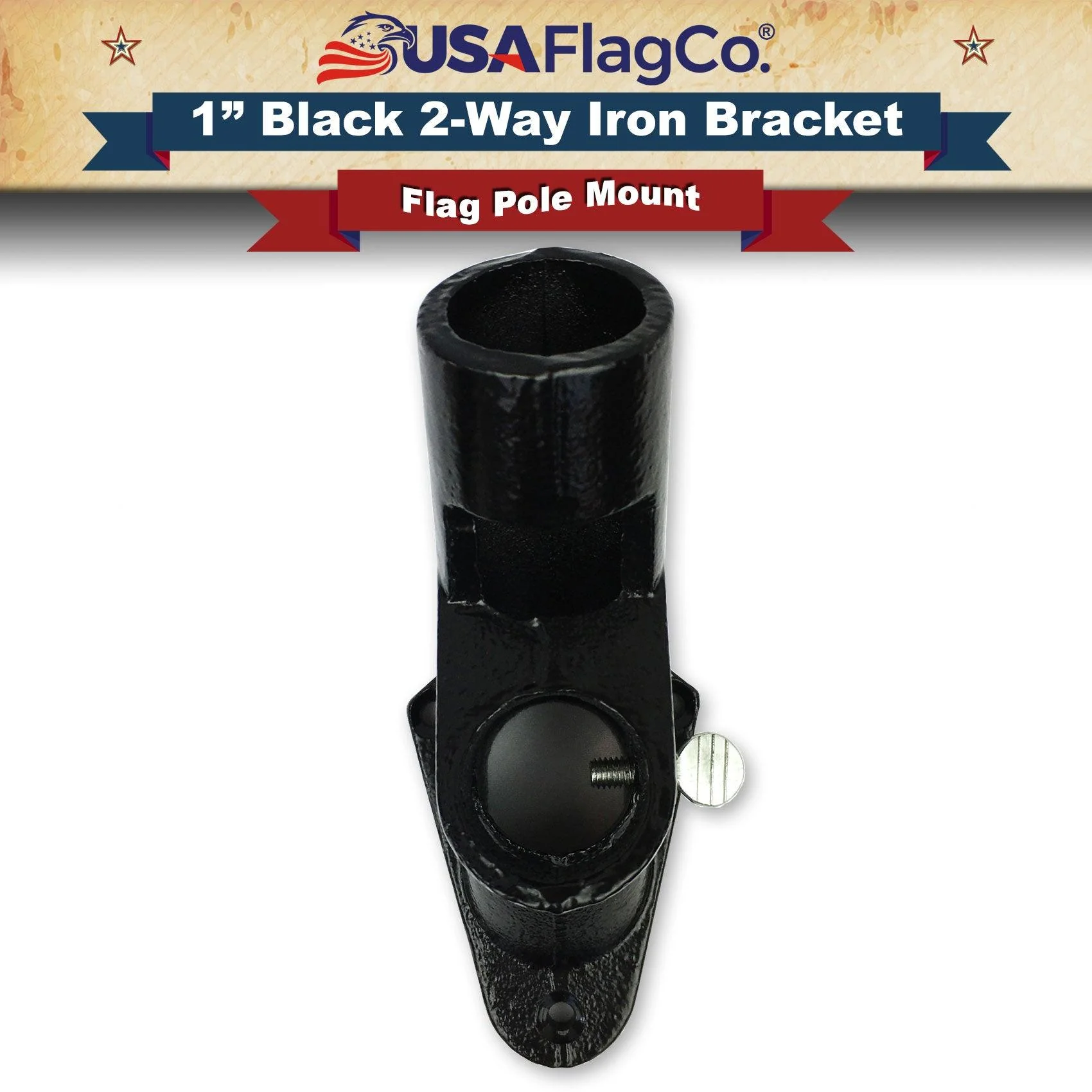ROGUE™ Black Cast Iron Flag Pole Bracket (1-inch Diameter) - Image 5