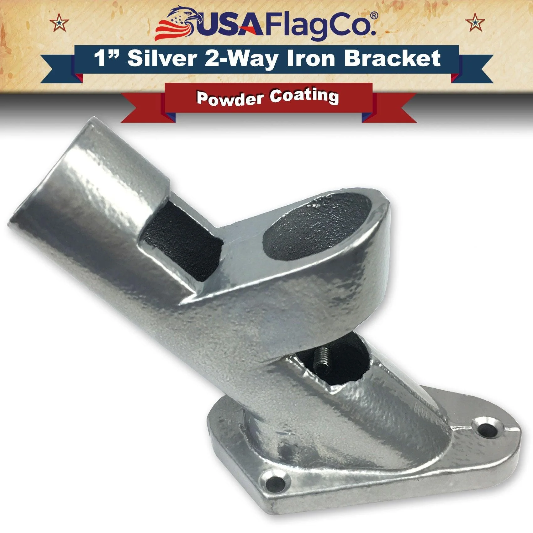 ROGUE™ Silver Cast Iron Flag Pole Bracket (1-inch Diameter) - Image 4