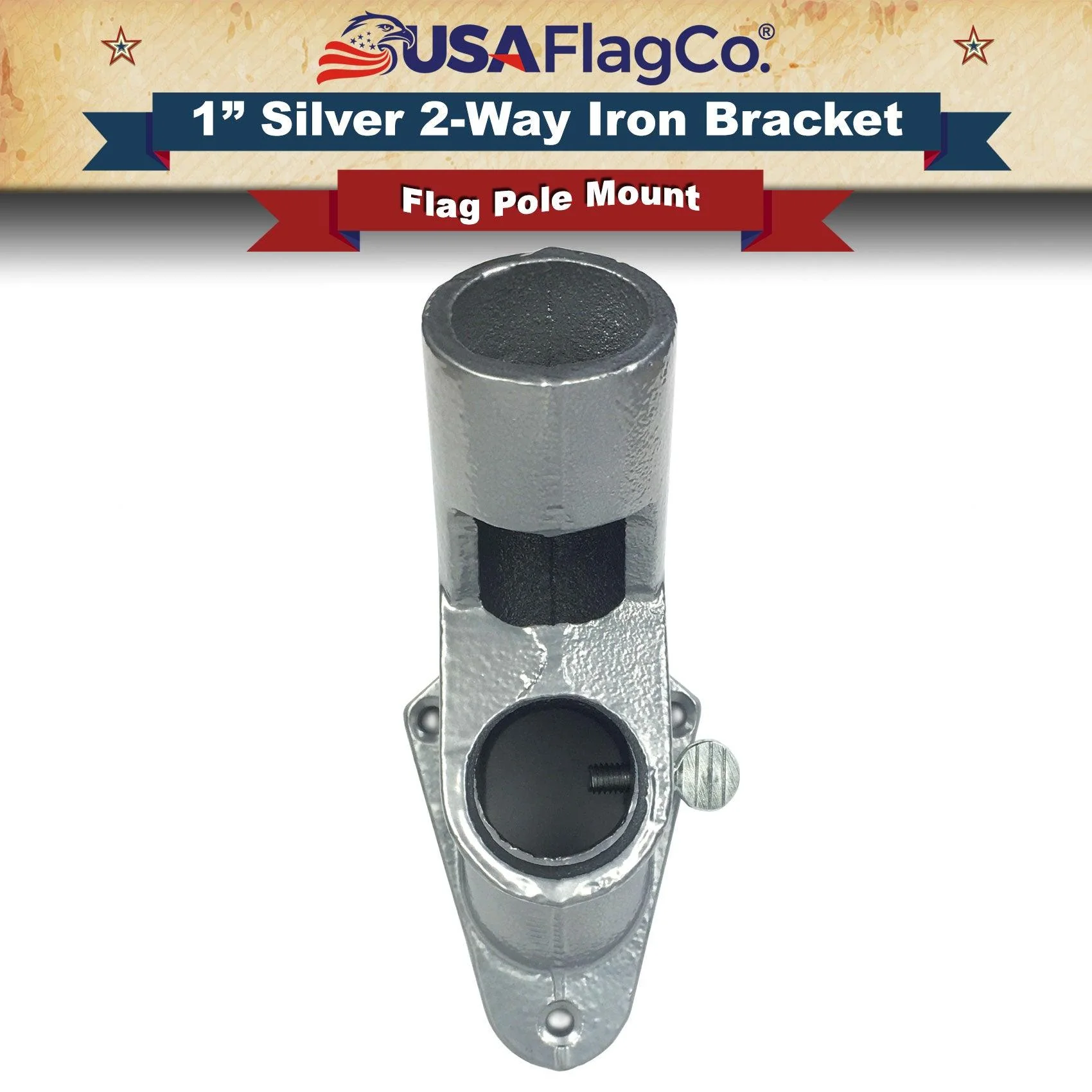 ROGUE™ Silver Cast Iron Flag Pole Bracket (1-inch Diameter) - Image 5