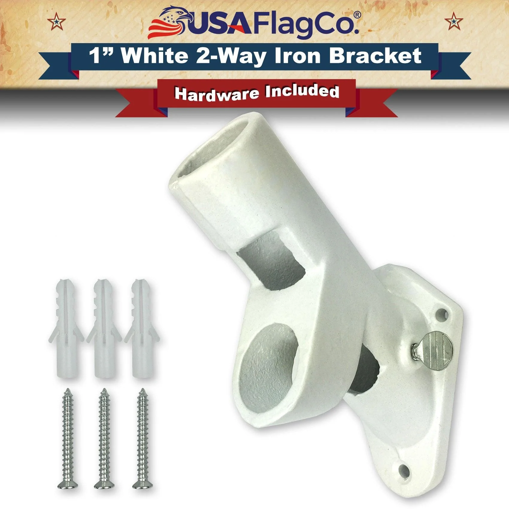 ROGUE™ White Cast Iron Flag Pole Bracket (1-inch Diameter) - Image 3