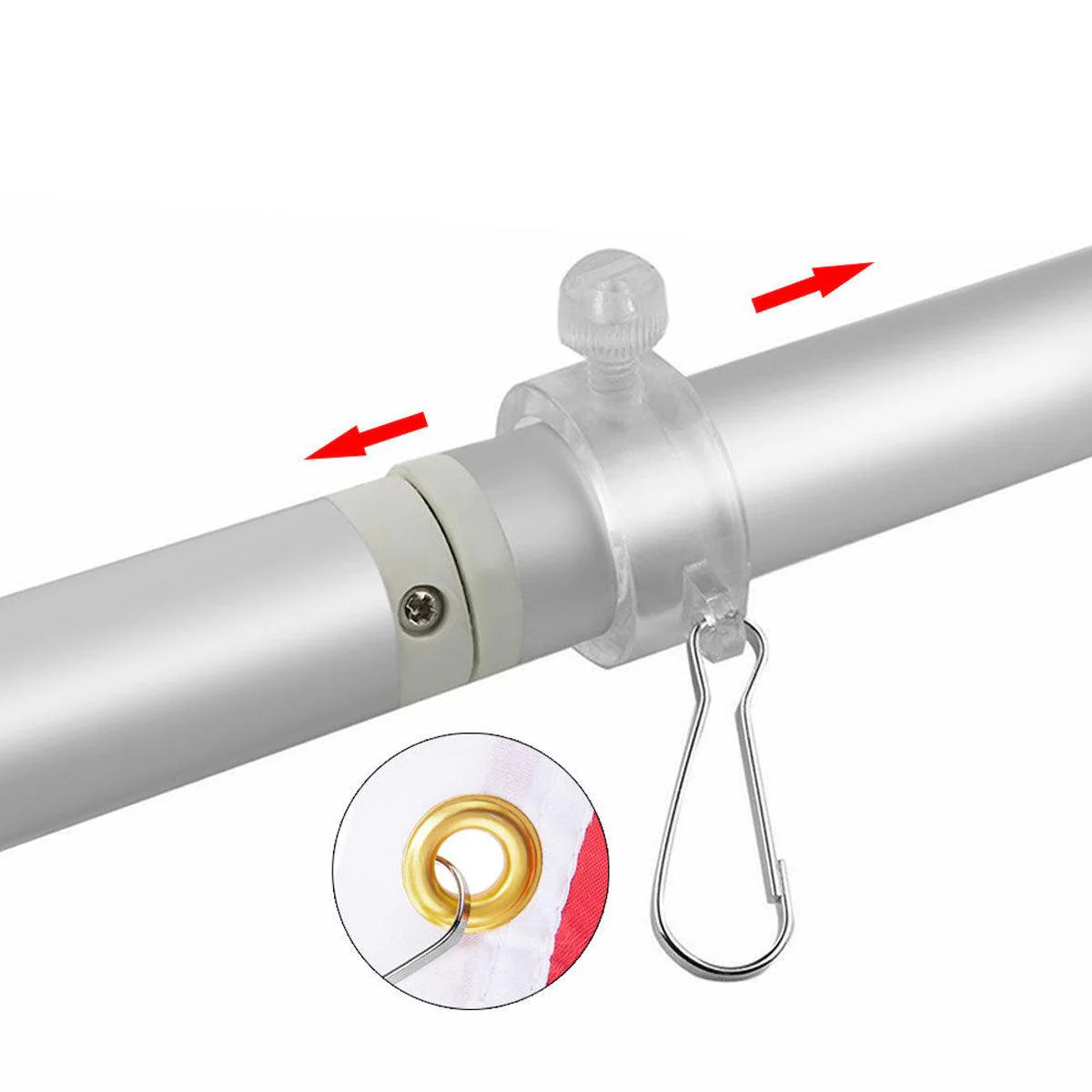 Silver Flag Pole (6ft, 1-inch Diameter) - Image 4