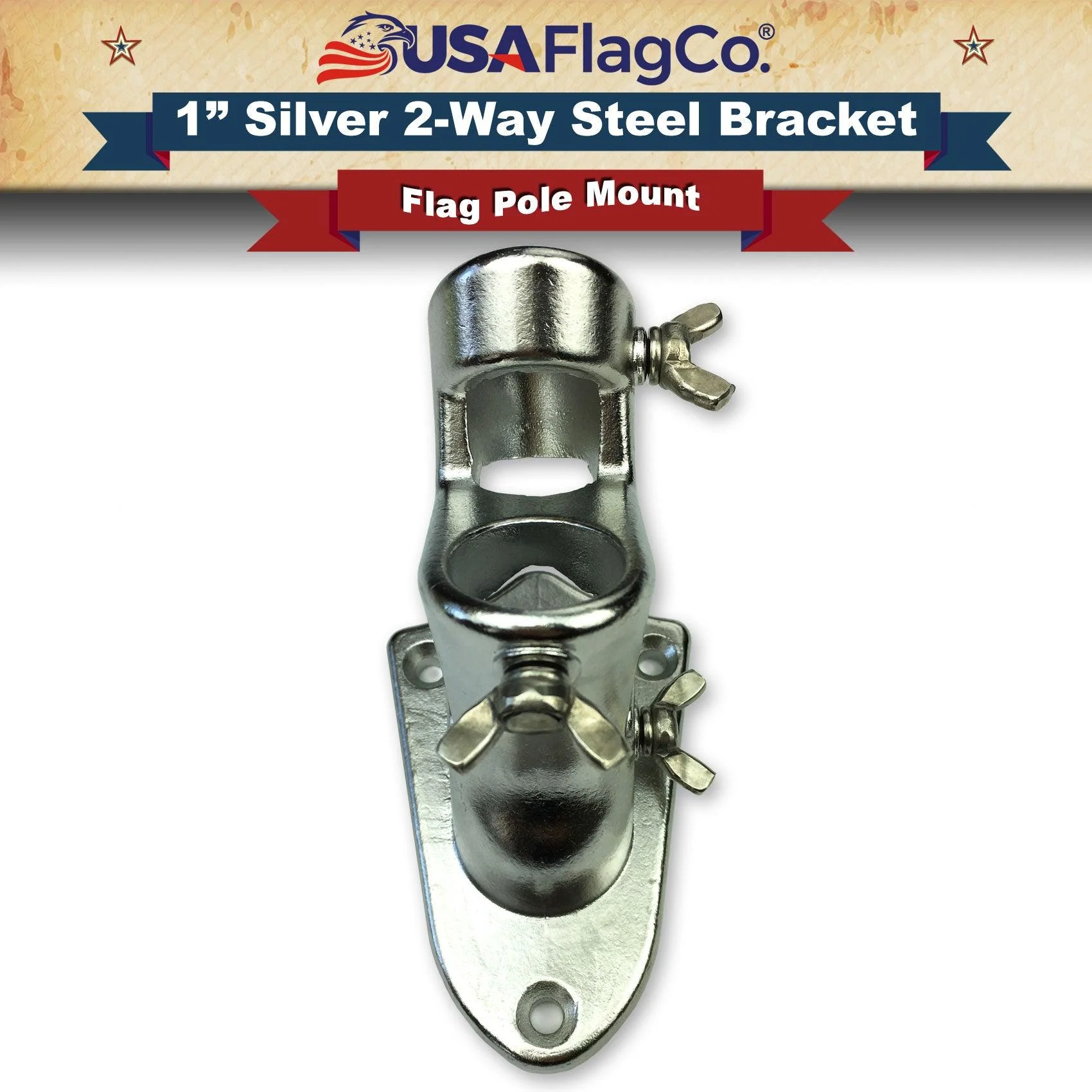 TITAN™ Silver Stainless Steel Flag Pole Bracket (1-inch Diameter) - Image 5