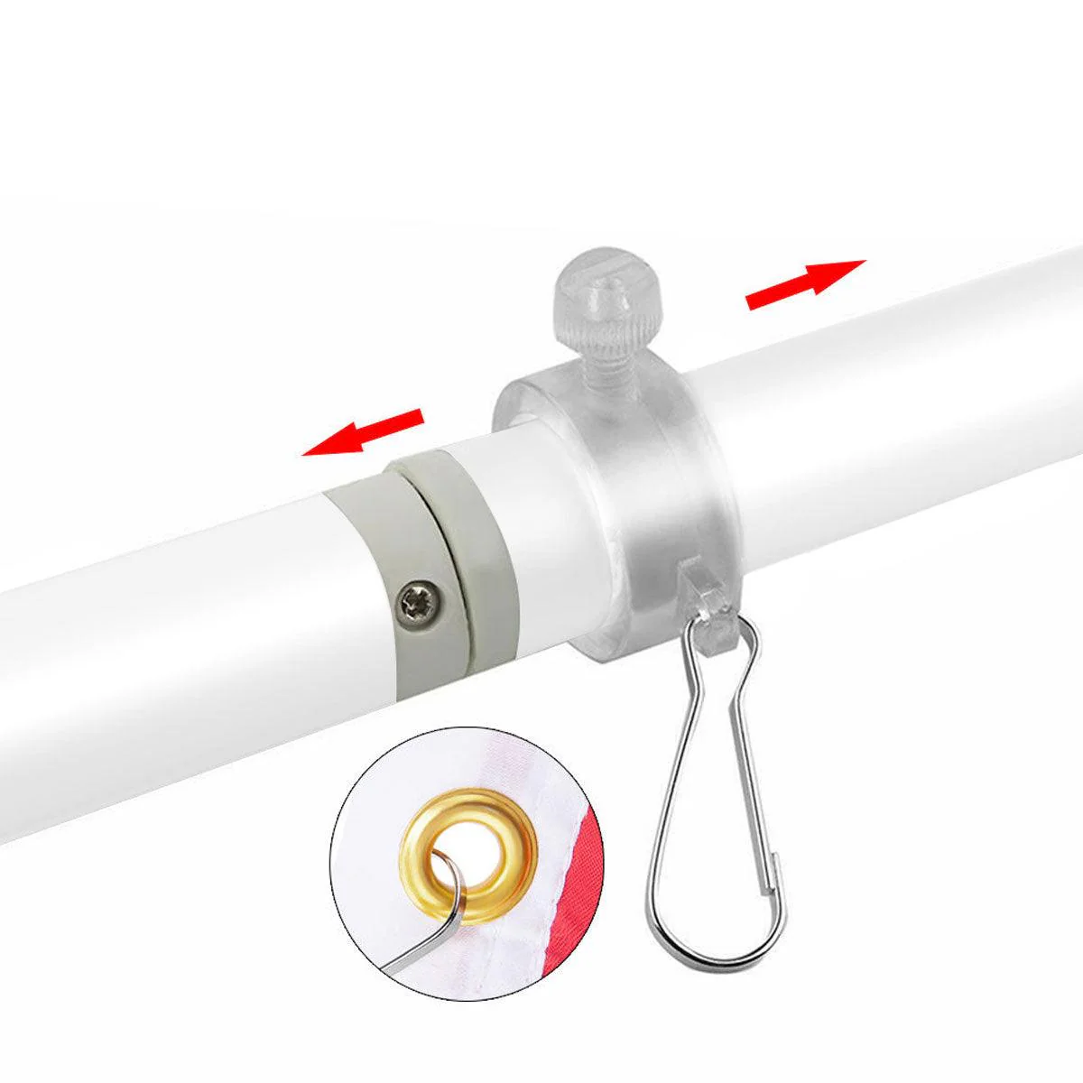 White Flag Pole (6ft, 1-inch Diameter) - Image 4